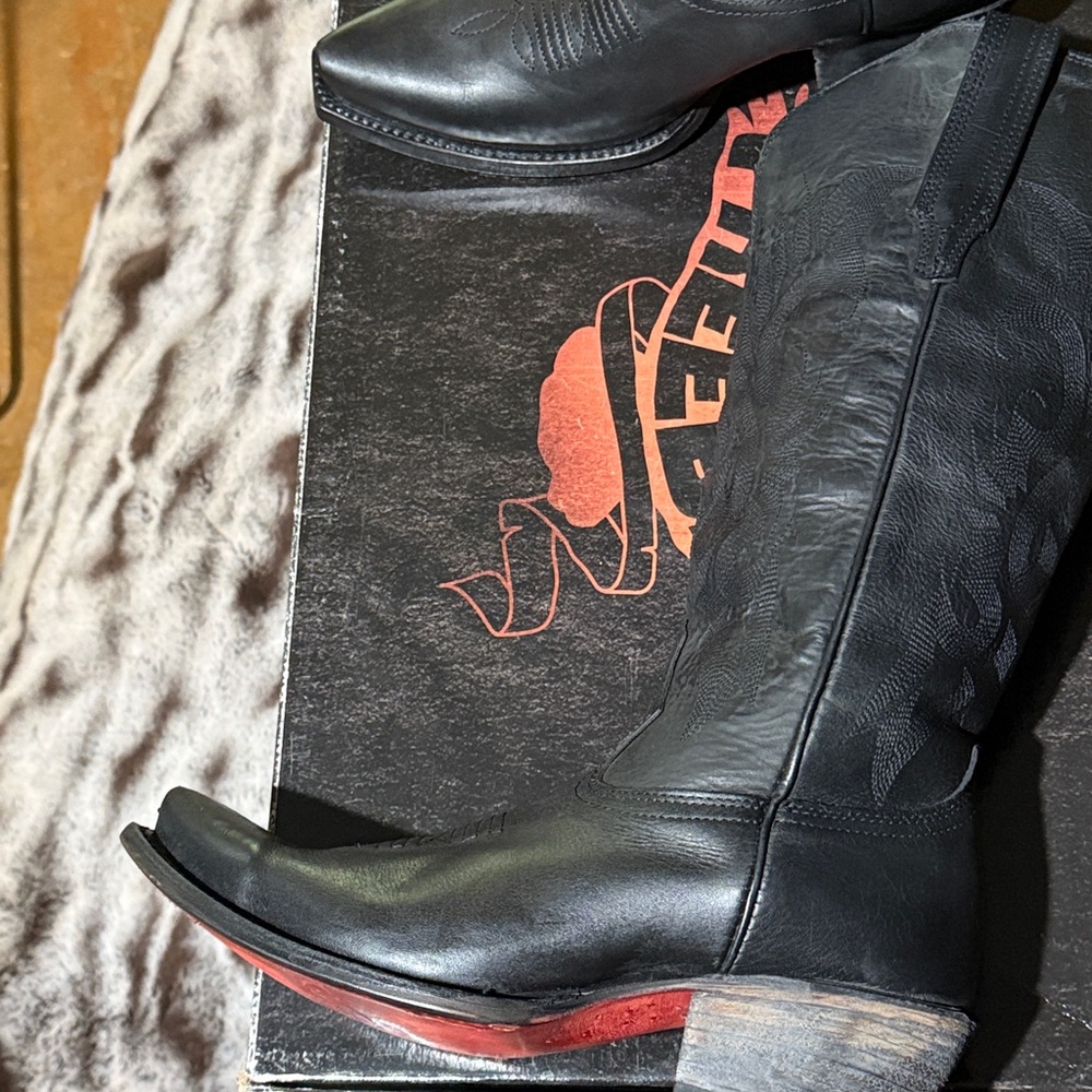 Freebird Black and Red Leather Boots